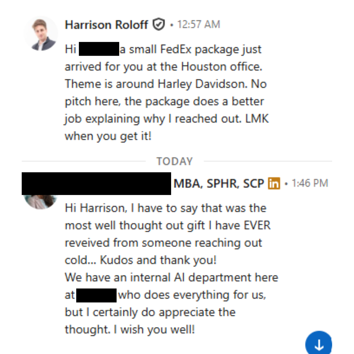 Executive response to Harley campaign